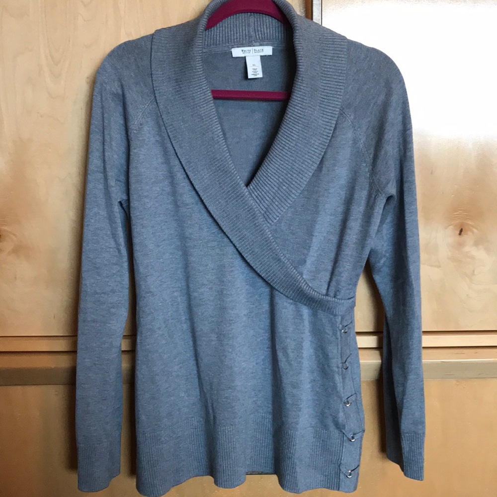 NWOT White House Black Market faux wrap sweater